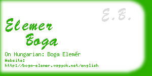 elemer boga business card